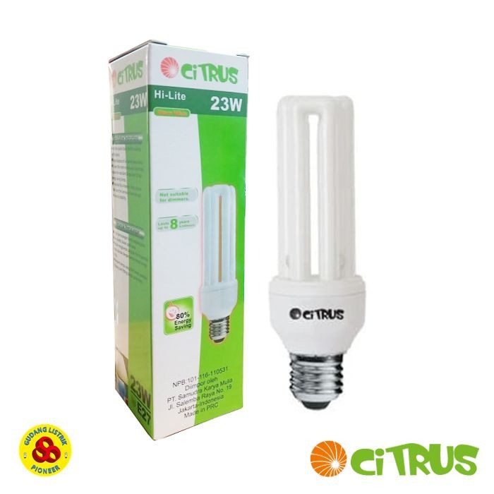 Citrus Lampu Hi-lite 23W E27 Kuning 3U Bohlam Hemat Energi 23 Watt WW