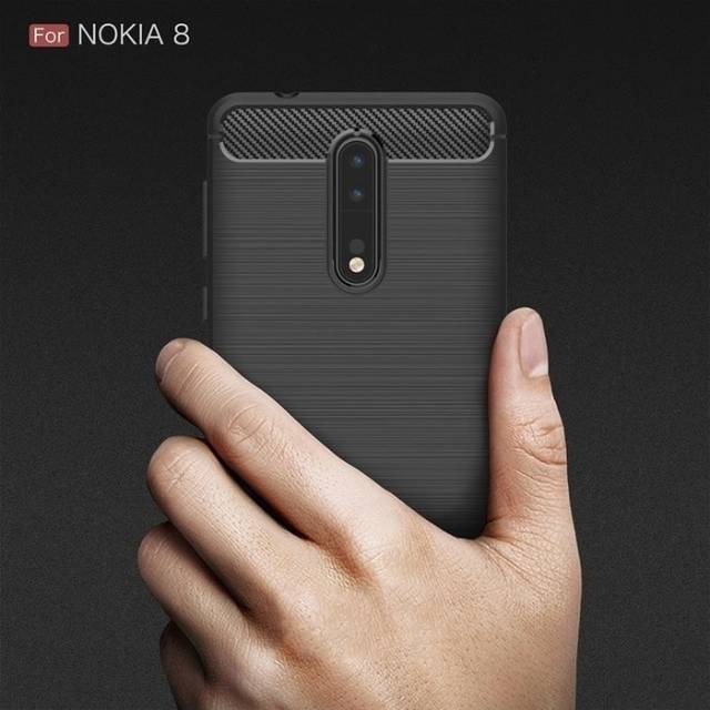 softcase rubber silicon carbon fiber NOKIA 8 case casing cover