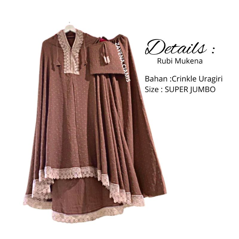 Mukena Dewasa Jumbo Rubi Bahan Katun Rubiah