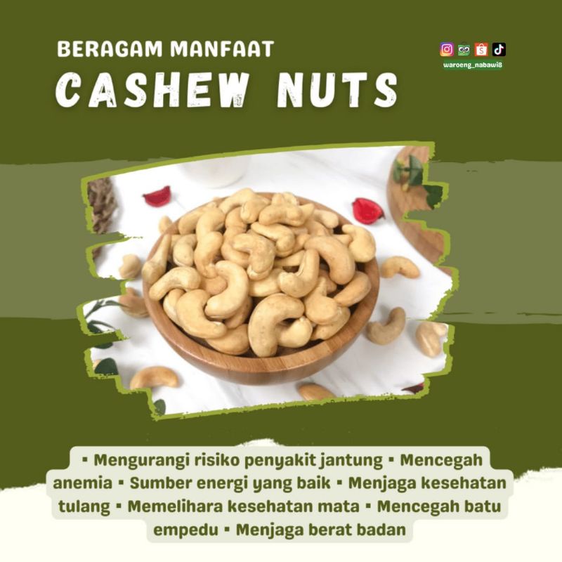 

Roasted Cashew nuts / Kacang Mede panggang sulawesi super jumbo 500g