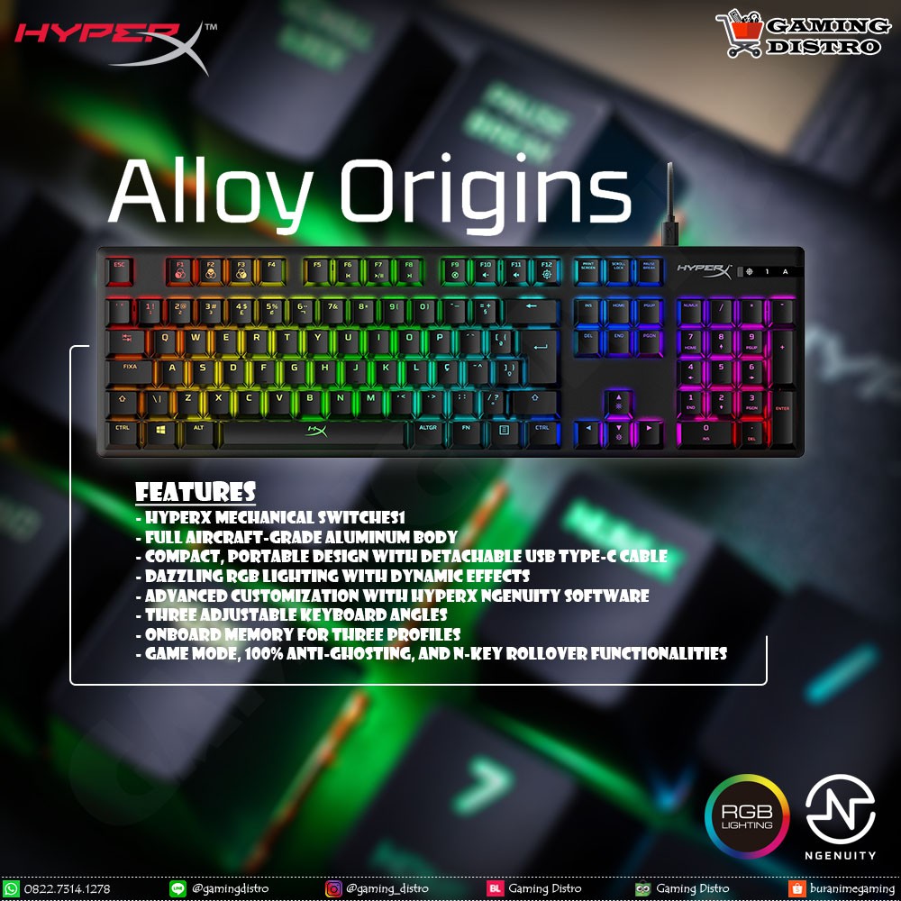 HyperX Alloy Origins RGB Fullsize Mechanical Keyboard