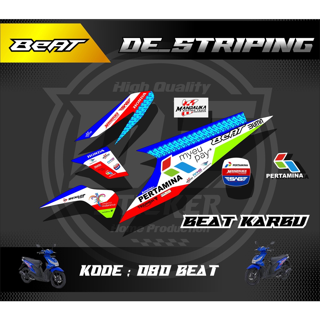 Striping stiker Beat mandalika racing  2008 2009 2010 2011 2012 beat karbu stiker decal