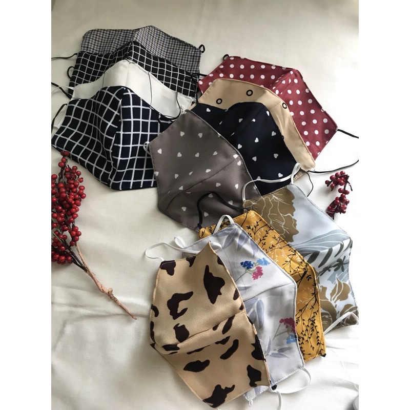 PAKET(1 masker polos+1masker motif)