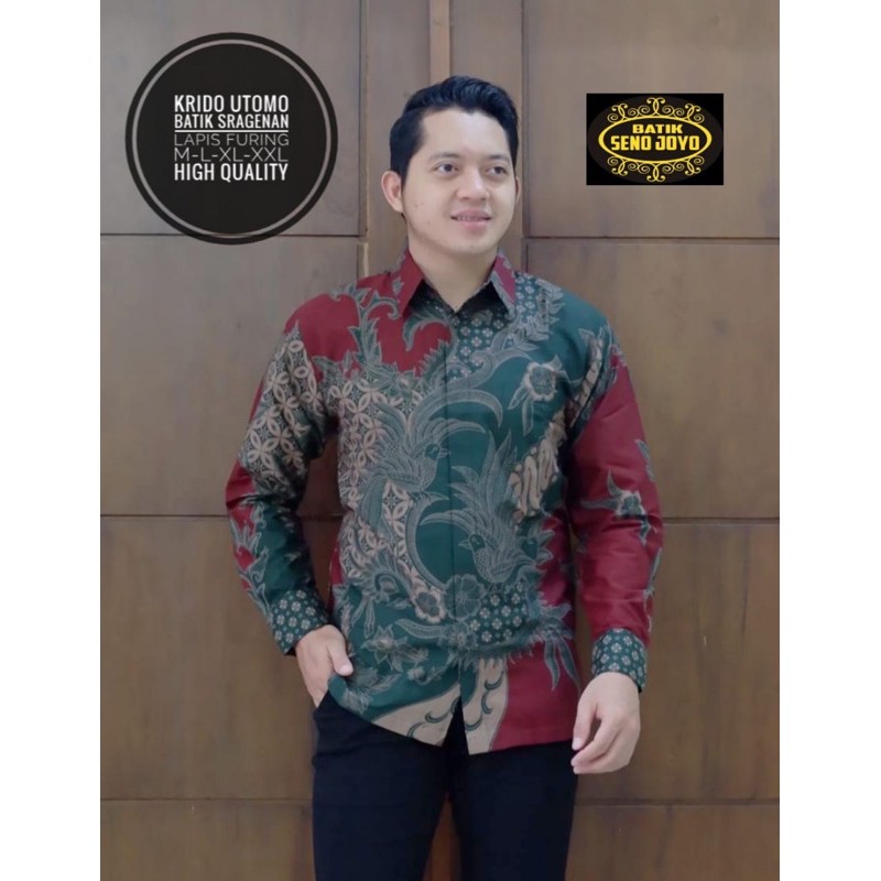 BATIK PRIA KRIDO UTOMO LAPIS FURING KATUN HALUS PREMIUM SIZE S-XXL HIGH QUALITY