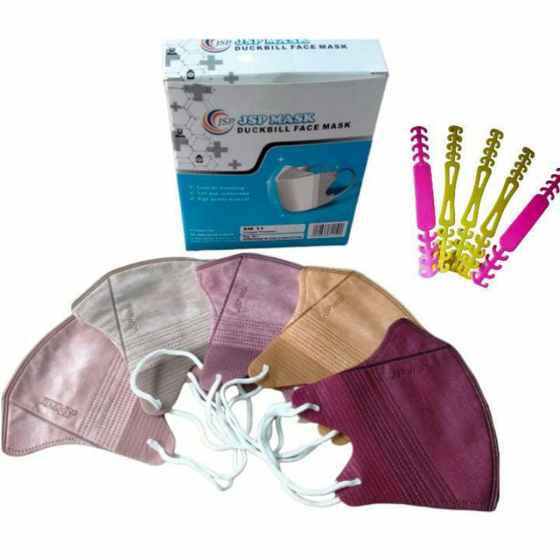 MASKER DUCKBILL JSP WARNA MIX EARLOP(CANTOL) 3PLY ISI 50PCS/BOX