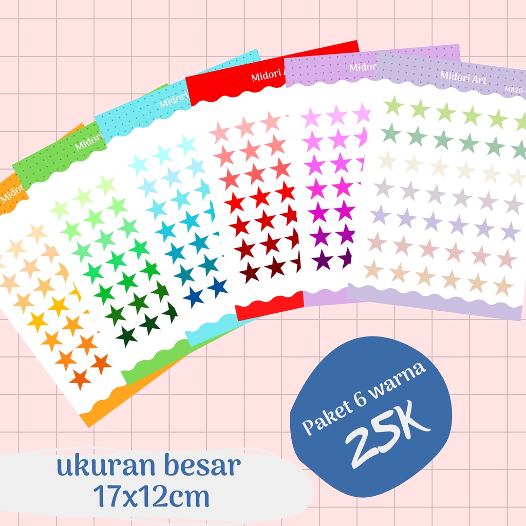 

[DOKI] Stikers Kawai Aesthetic Midori Art - Bentuk Star - MA20