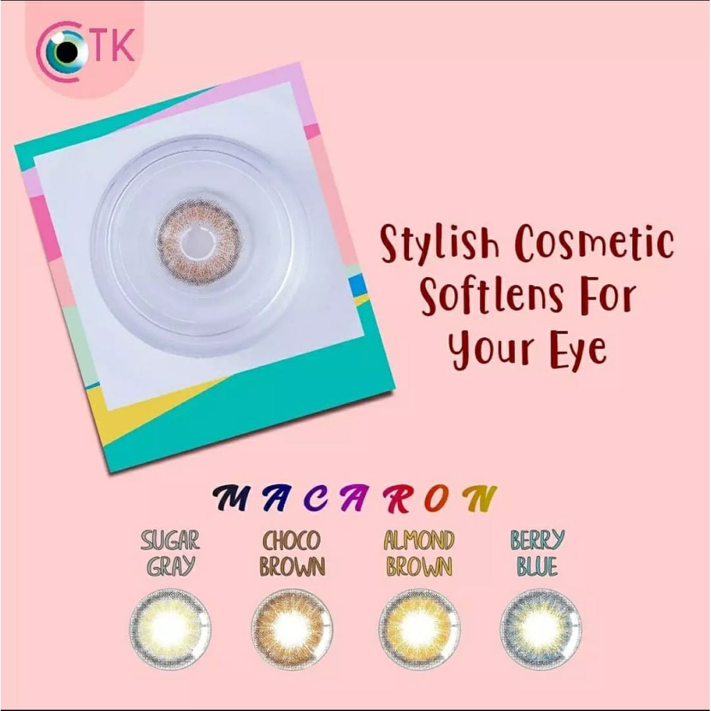 SOFTLENS MINUS DAN NORMAL SWEETY MACARON CHOCO BROWN 14.5mm (0.00 sd -6.00) GRATIS TEMPAT SOFLEN