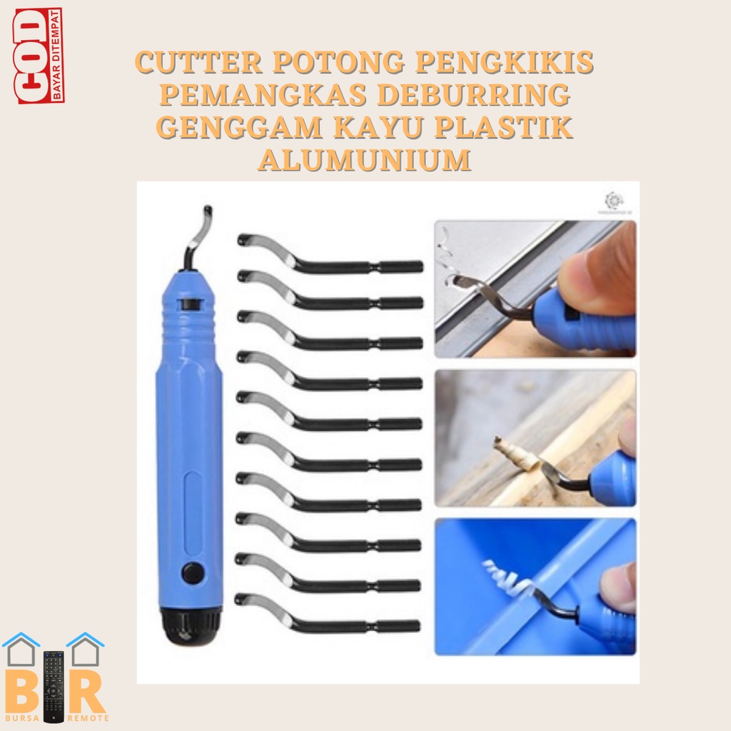 Cutter Potong pengkikis Debburing Genggam Kayu Plastik Alumunium - Mata Pisau Blade Reffil Deburring scraper Tools Isi 10 pcs