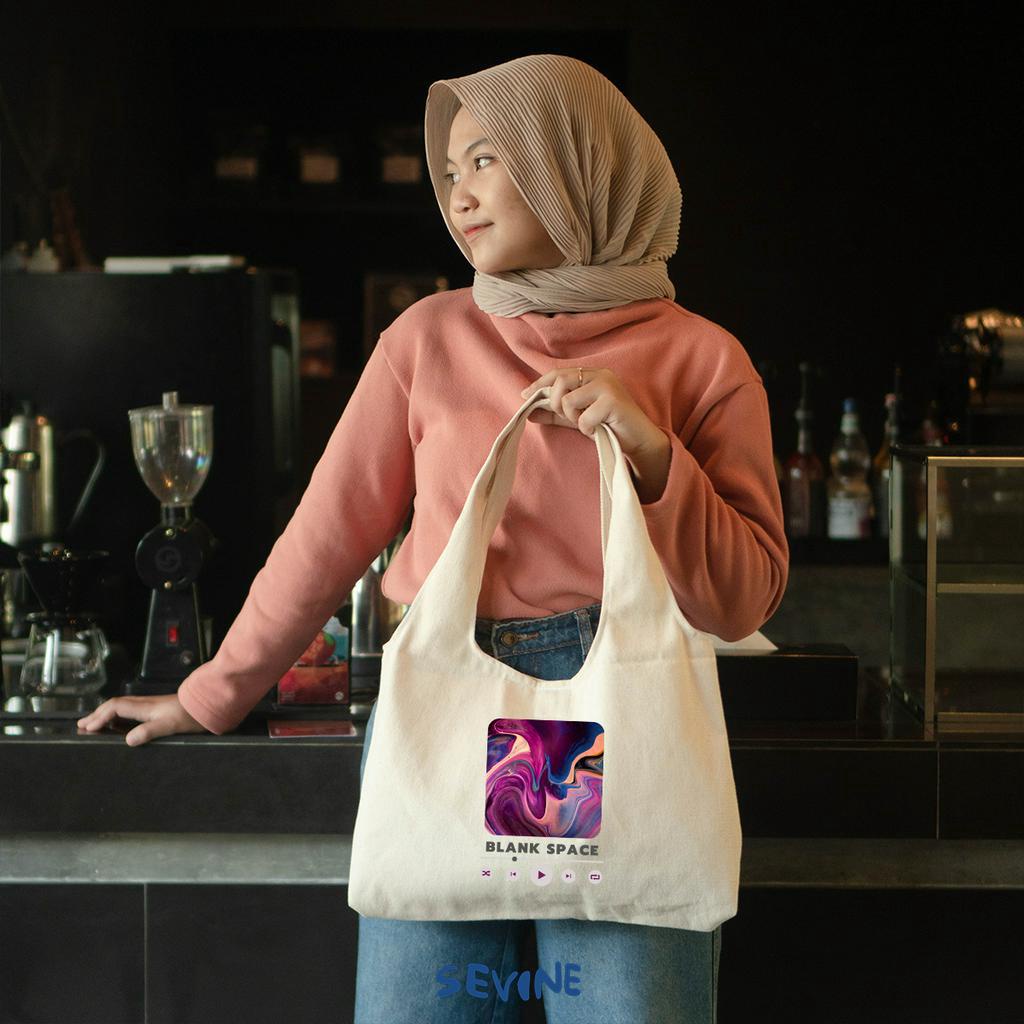 Sevine Tote Bag Kanvas Bonnie Tas Aesthetic Wanita Kuliah Fashion Laptop Sekolah Totebag Vintage Series - XJ