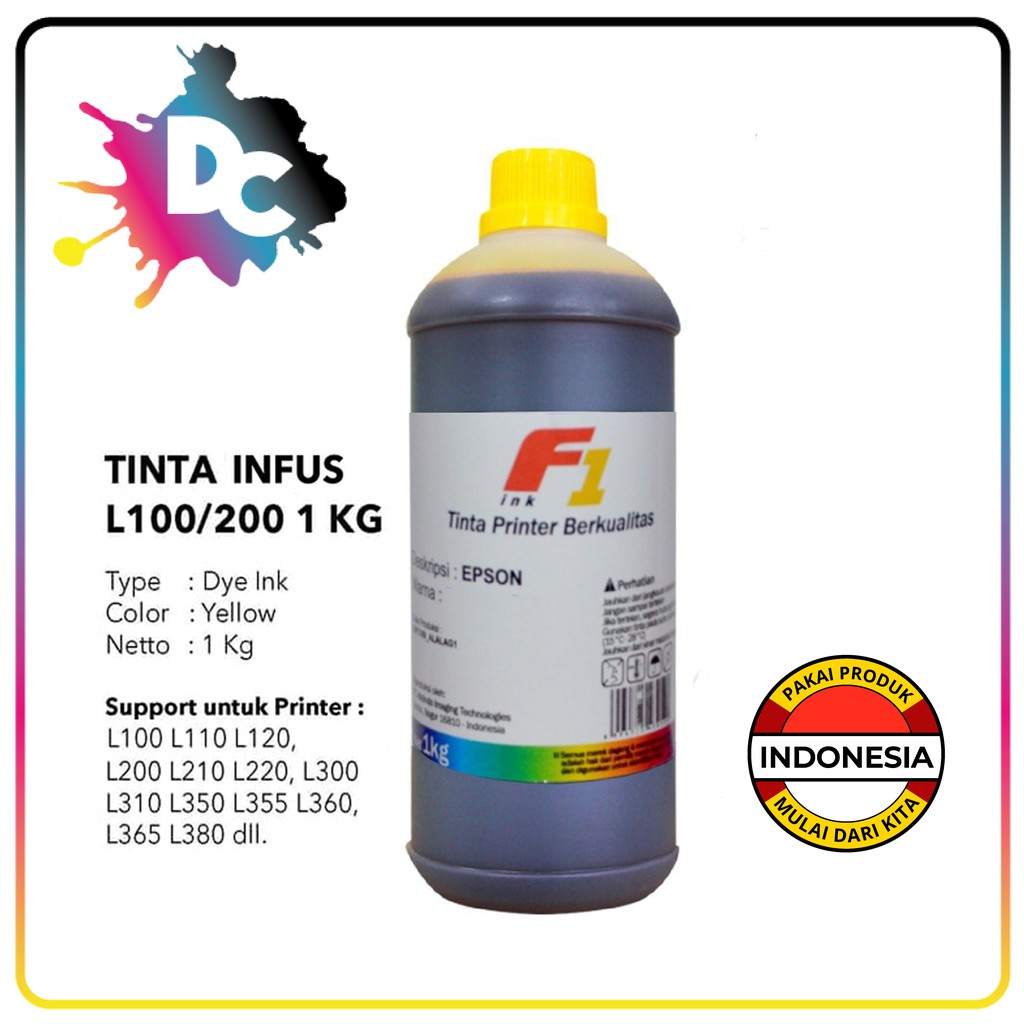 Tinta Refill Dye L Series F1 ink 1kg L120 L310 L300 L210 L350 L220 L360 L365 L1300 Dll