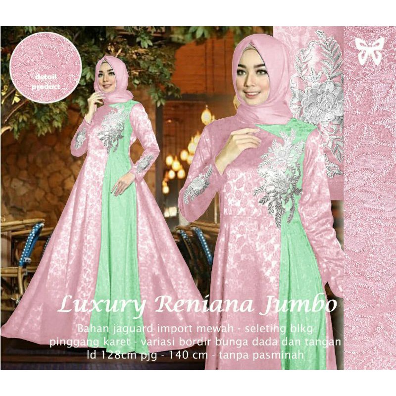 ALMIRAH 5 - BISA COD✔️ MAXI LUXURY RENIANA JUMBO BAHAN JAGUARD IMPORT MEWAH SIZE FIT 3XL TANPA PASMINA