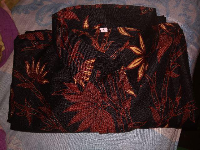 Kemeja Batik Lengan Panjang 021 Risna Batik Hrb026 Hem Batik Murah Seno Sogan Bakung Padi Manggar