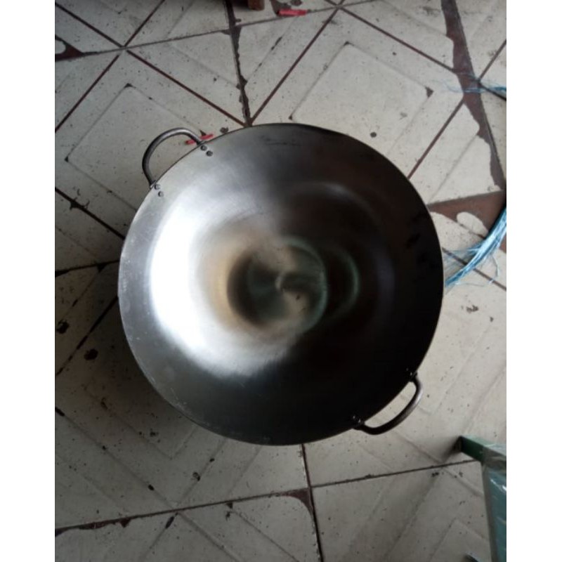 wajan/kuali pelat baja putih 45cm