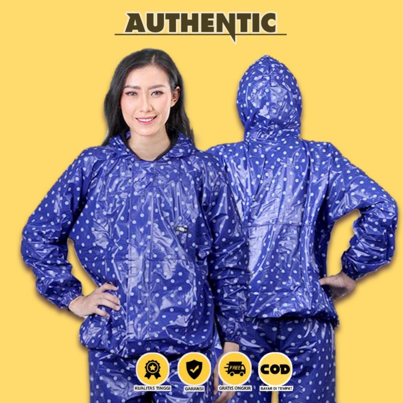 AUTHENTIC Jas Mantel Hujan Motor Setelan Jaket Celana Sauna Jaz Ujan Karet Wanita Pria Cowok Dewasa Anti Rembes Tebal Anti Jebol Kuat Keren Rain Coat Berkualitas