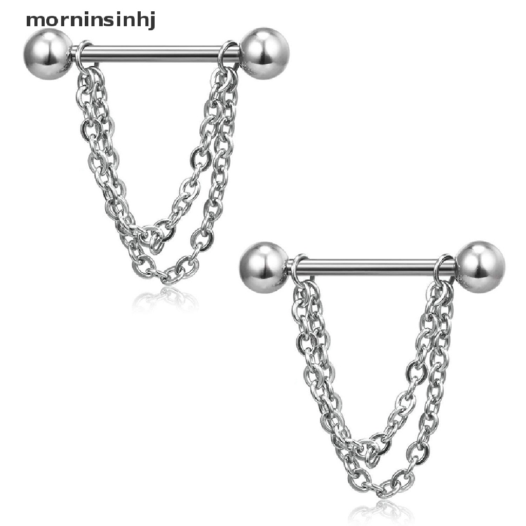 Mornin 16pcs / Set Anting Tindik Puting Bahan Stainless Steel Hias Kristal Untuk Wanita