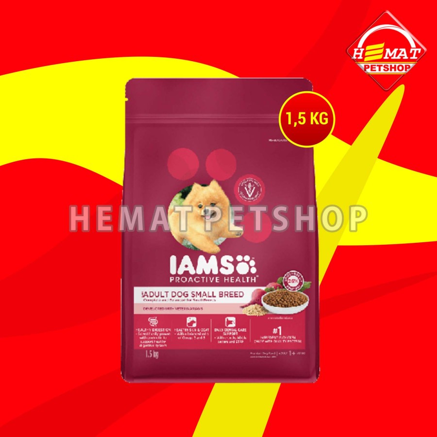 Iams Dog Food Small Breed Adult Makanan Anjing Dewasa Ras Kecil 1.5 KG