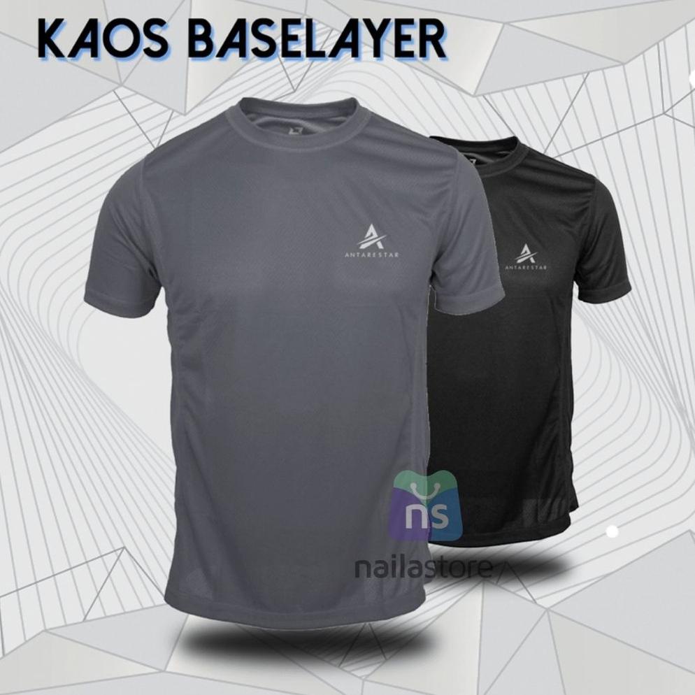 KAOS BAJU BASELAYER OUTDOOR PRIA TANGAN PENDEK ANTARESTAR KAOS POLOS