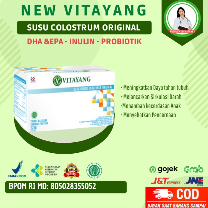 

Kesehatan - Vitayang Susu Skim Bubuk Kk Indonesia Colostrum Suplemen Kesehatan Ori - 1 Box
