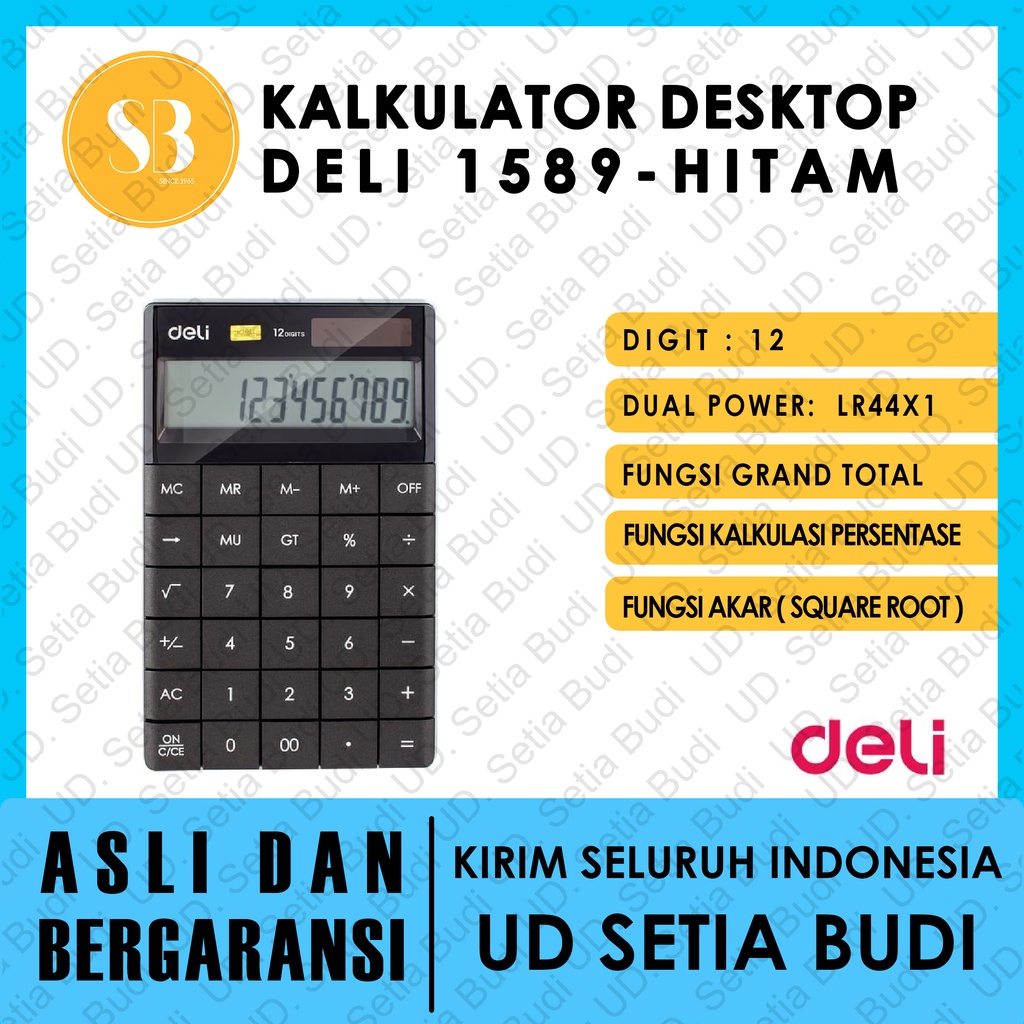 Kalkulator Desktop Deli 1589 asli dan bergaransi