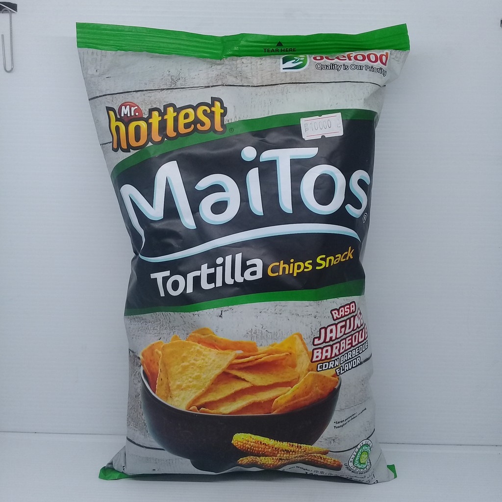 

Jajanan camilan Mr.Hottest MAITOS TORTILLA CHIPS SNACK RASA JAGUNG BARBEQUE 140 gram