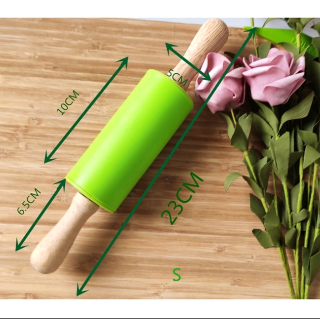 Rolling Pin Sm Penggilas Adonan Anti Lengket penggiling kue roti pizza 23cm, 30cm, 39cm