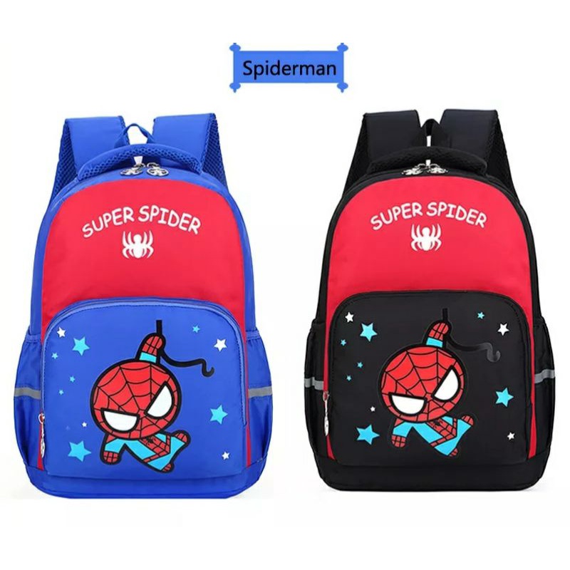 MOEZHA TAS _ Tas ransel anak motif kartun (SPIDER) Ransel untuk Anak Laki-laki Kartun TasSekolah Anak PL952