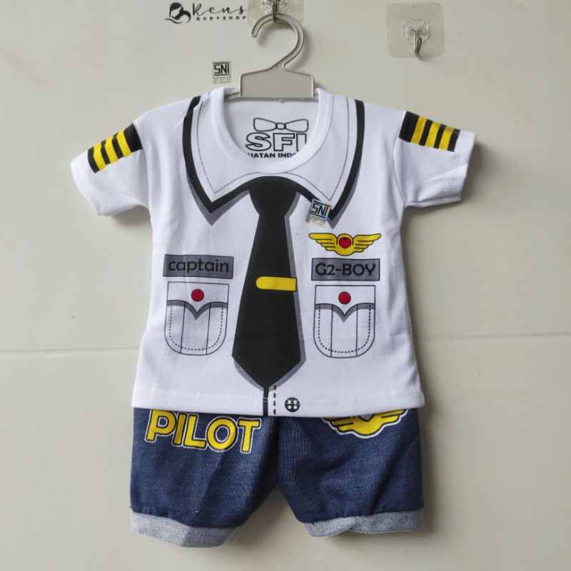 SNI PILOT Setelan baju celana anak bayi SSL EROS