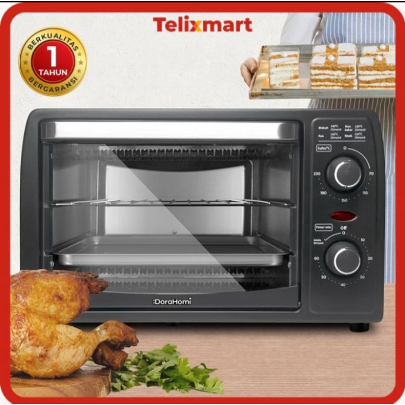 DORAHOMI oven listrik pemanggang penghangat makanan daging kue