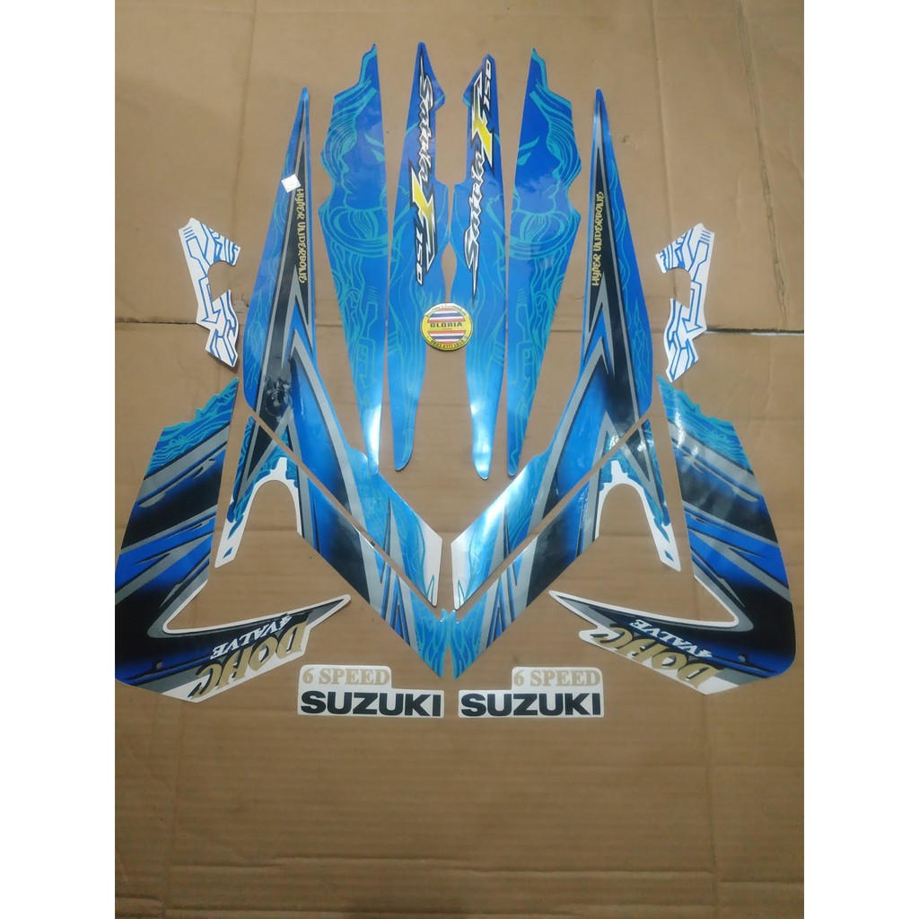 Striping List Body Satria 150 F FU Barong 2011 - Biru Putih