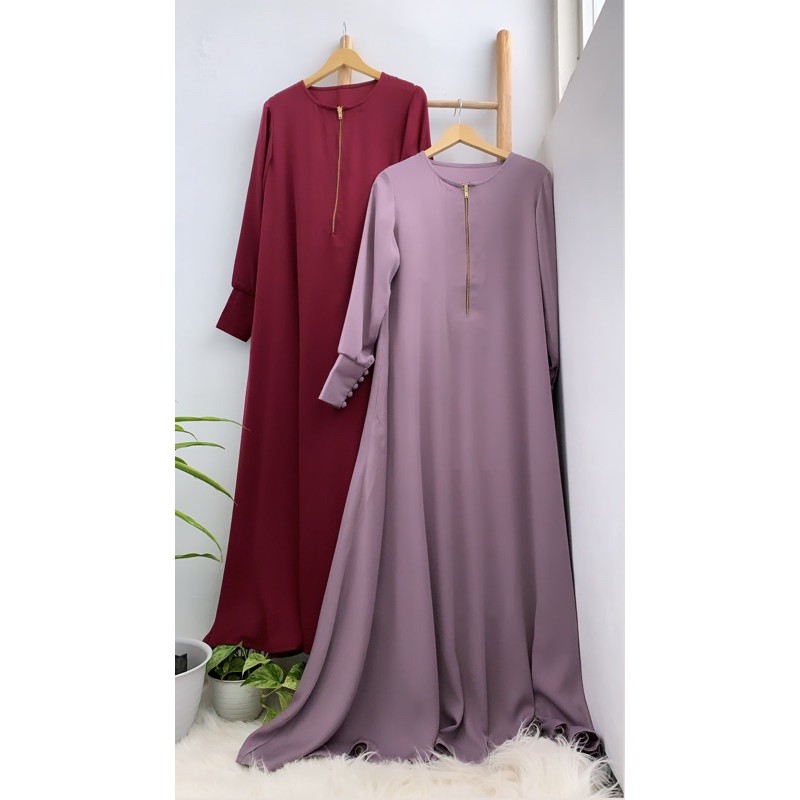 BASIC DRESS - By TAZKIYA HIJAB bahan Pretty Women nyaman adem