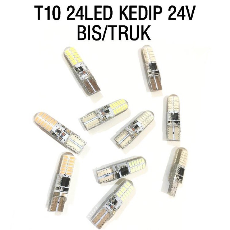 24VOLT - LAMPU SENJA BIS/TRUK T10 24LED KEDIP STROBO