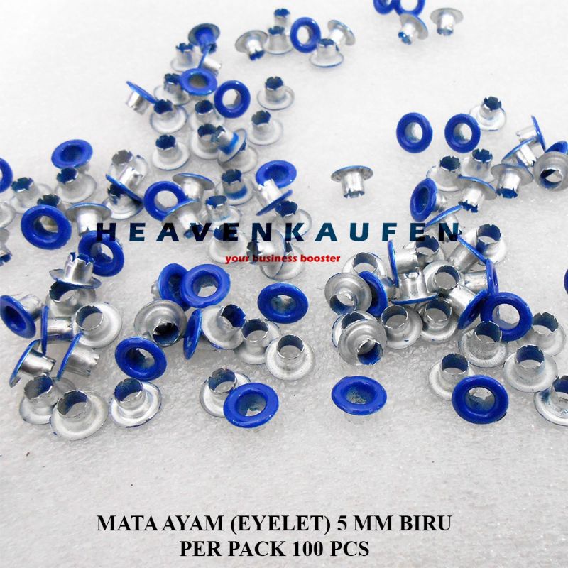 Mata Ayam Eyelet Mata Itik 5 mm Warna Biru Harga Per Pack isi 100 Pcs Aksesoris Sepatu Dan Kerajinan