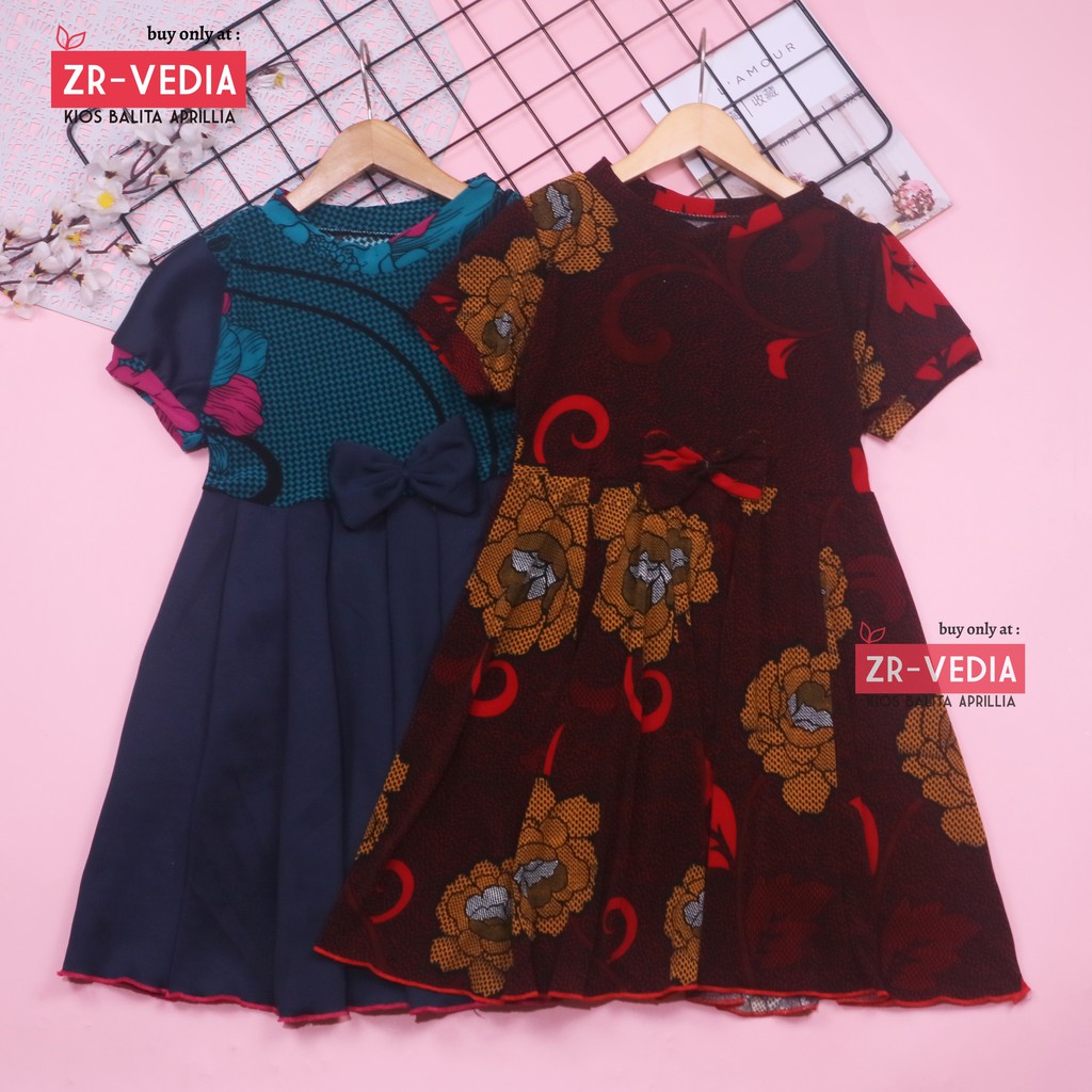 Dress Pita uk 4-5 Tahun // Dress Lengan Anak Cewek Murah Grosir Dress  Motif Batik Harian Adem