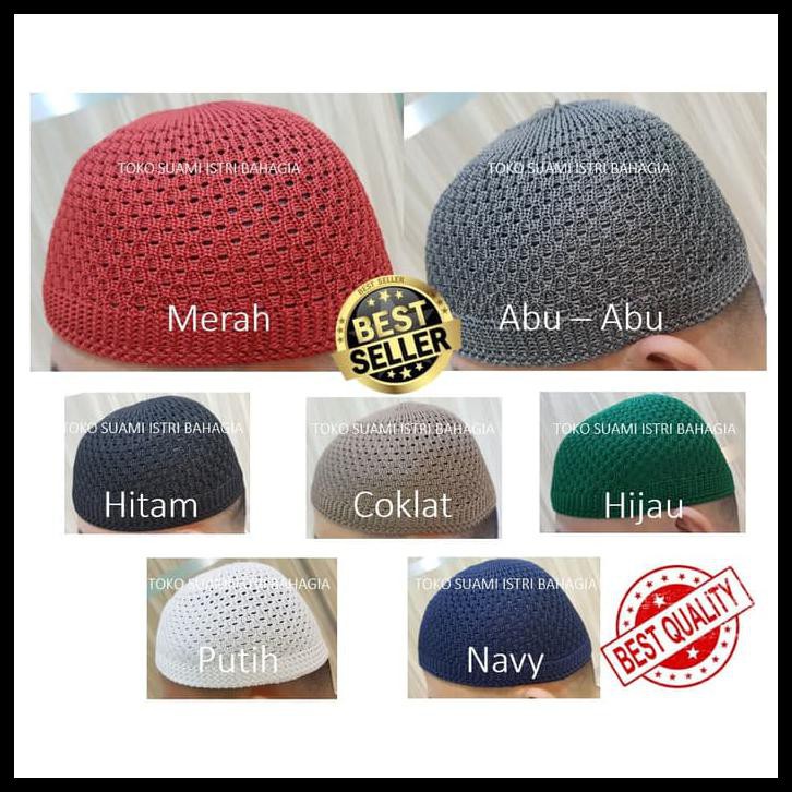 Peci Rajut Premium / Kopiah Songkok Premium - Putih DISKON