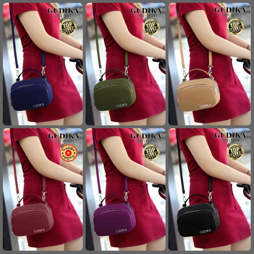 SALE GUDIKA - Tas Selempang Wanita Modis Import Original 2003 - Tas Wanita Selempang Bahu Kekinian Terbaru Bahan Nylon Waterproof Anti Air - slingbag - tas mini - bag - cewek - imut - fashion - branded - santai - tas - slempang - termurah - ori - wanita