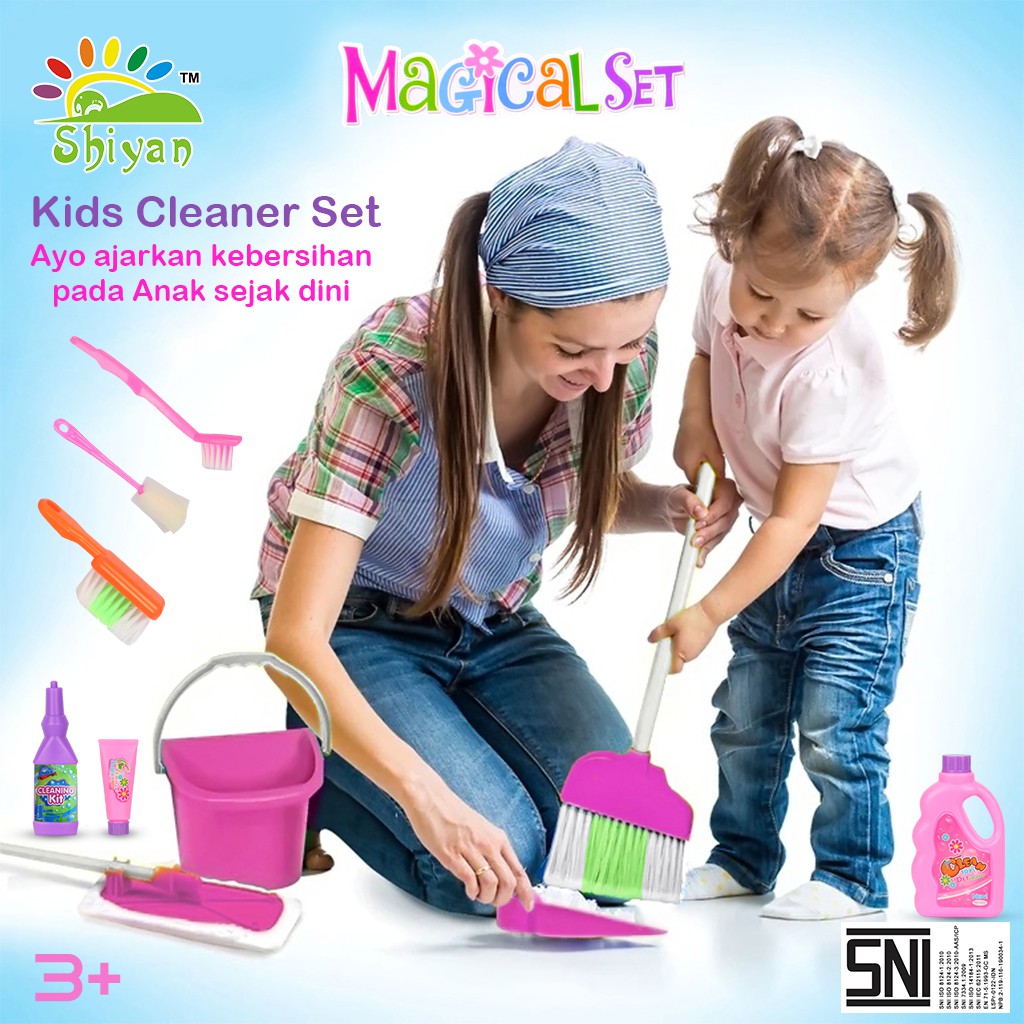 [Shiyan] mainan peran / mainan edukasi anak / mainan bersih bersih / mainan sapu sekop pel cleaning set toys education