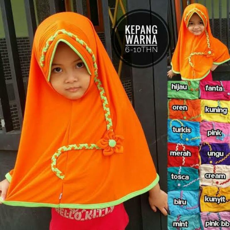 JILBAB ANAK KEPANG/JILBAB SEKOLAH/JILBAB RABBANI/ JILBAB KEPANG ANAK/ HIJAB ANAK MURAH/ REAL PICT