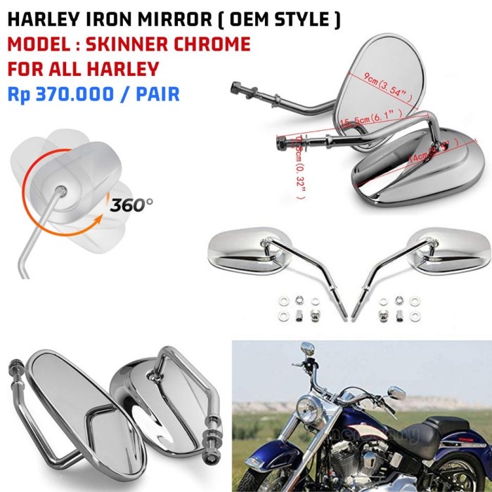 Spion Harley Skinner Chrome New