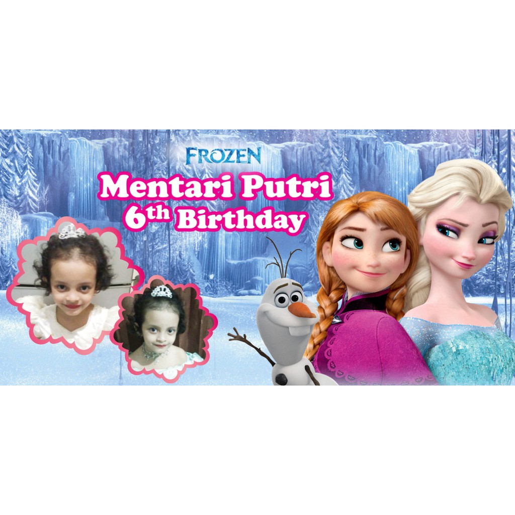 Banner/Backdrop Frozen Ultah Perlengkapan Ulang Tahun