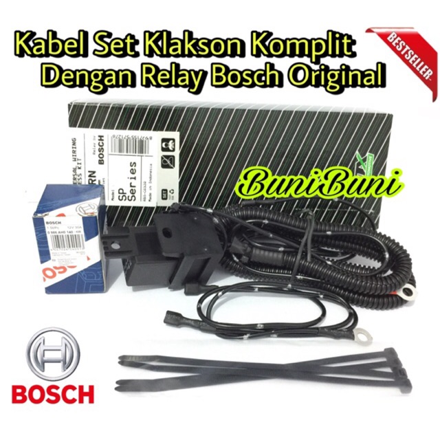 Kabel Relay Klakson BOSCH Komplit Untuk Mobil &amp; Motor / Kabel Relay Set Bosch Untuk 2 Klakson Asli