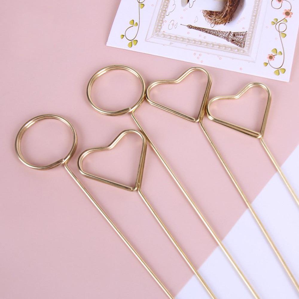 NICKOLAS1 Card Holder Heart Gilded Packing Kartu Pesan Stand Birthday Flower Bunch Inserting Rod