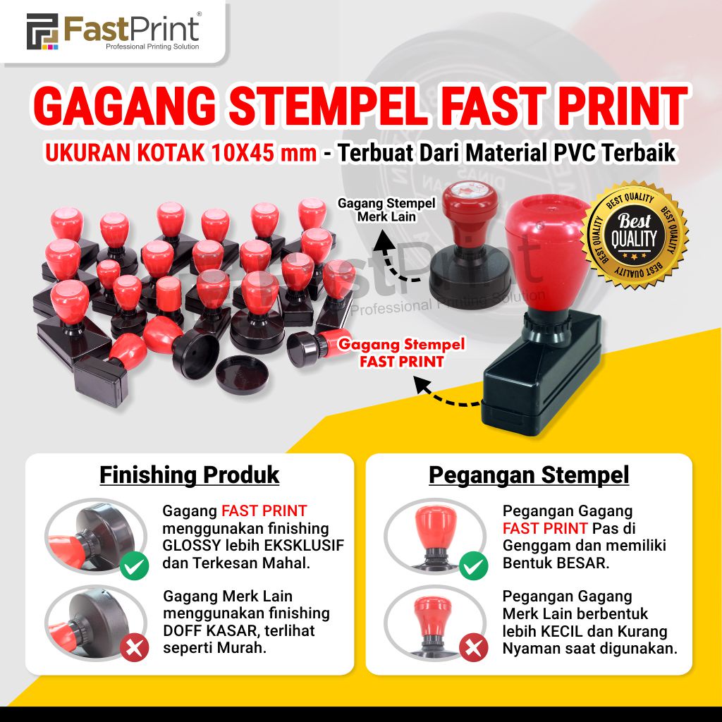 Gagang Stempel Flash Warna Ukuran Kotak 1045 10X45mm