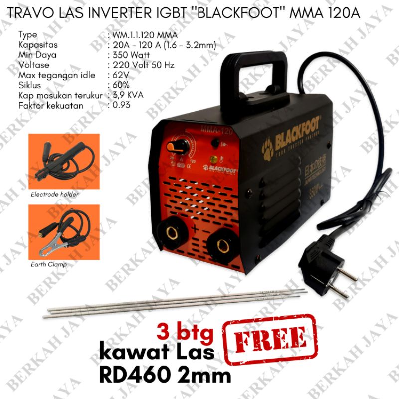 Mesin Travo Las BLACKFOOT Travo Inverter 350watt IGBT MMA 120A