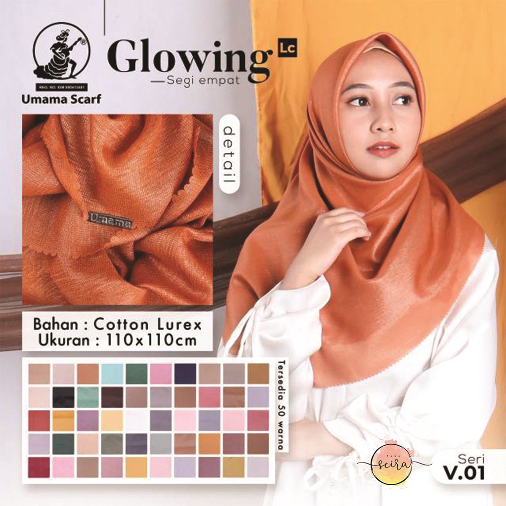 [BISA COD] Umama Kerudung / Hijab Glowing Laser Cut (LC) Part 1 (Bisa Pilih Warna)