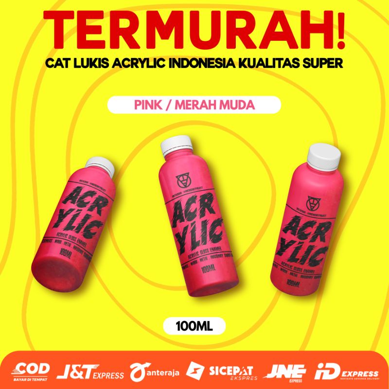 

Cat Lukis Serba Guna 100ml Pink - Cat Akrilik - Acrylic Paint Cat Sterefoam