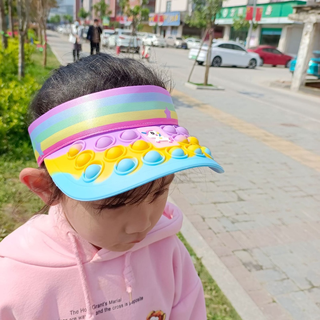 Topi Pop it - Topi Anak - Topi Anak Perempuan - Topi Viral - Pop It - Topi Karakter POP IT UNICORN