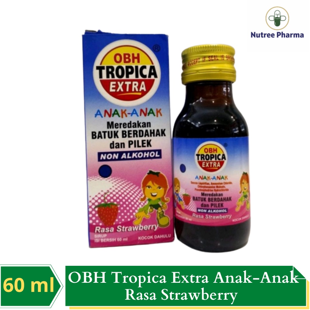 OBH Tropica Extra Anak 60 ml Obat Batuk Berdahak dan Pilek Rasa Strawberry