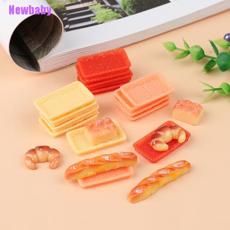 (Newbaby) 5pcs / Set Mainan Miniatur Roti Mini Untuk Dekorasi Rumah Boneka