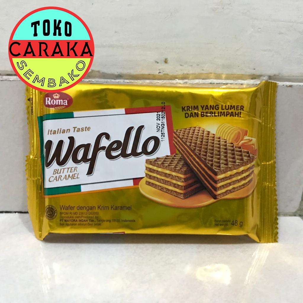 

Roma WAFELLO Butter Karamel - Wafer Krim Karamel 48g