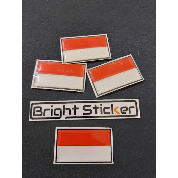 STICKER EMBLEM BENDERA INDONESIA TIMBUL 3D